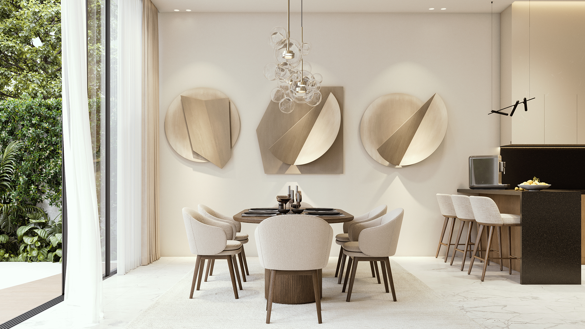 The Rise dining room — Lunaya luxury villa Dubai